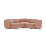 Kate 4-Sitzer Ecksofa, Rechte Seite, aus Samt in Rosa (Salvador 11), 252x220 cm von Micadoni – Bild 1
