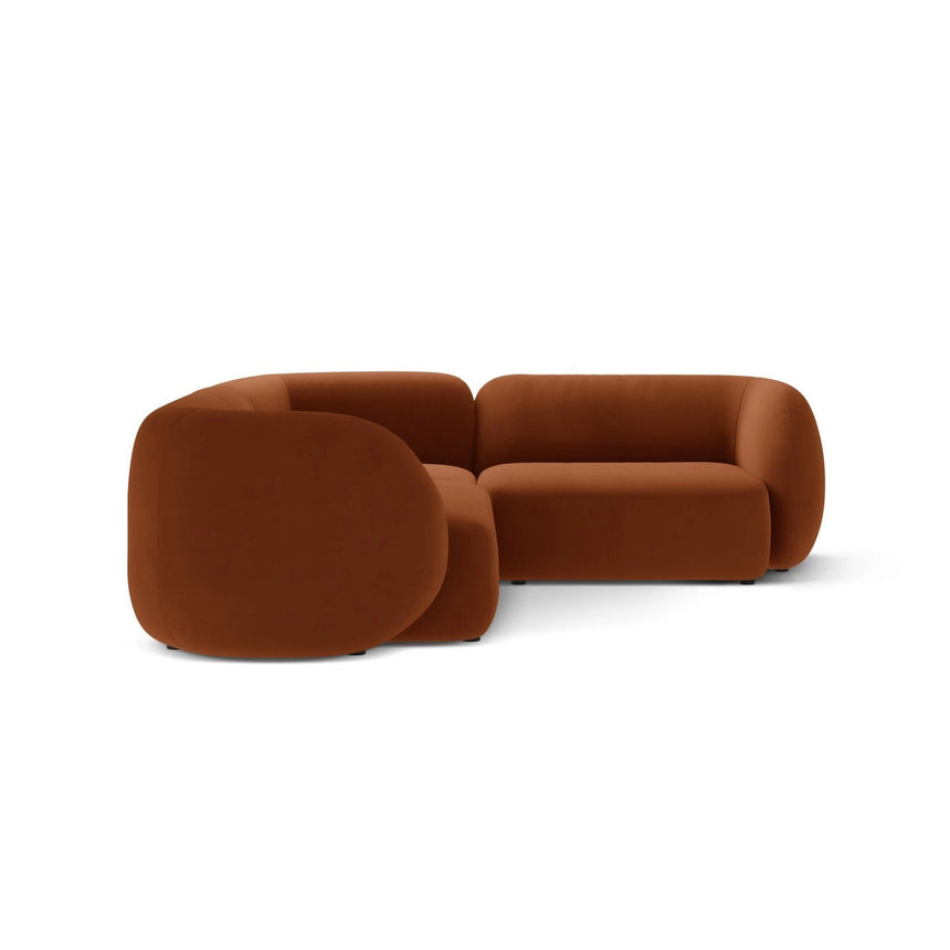 Kate 4-Sitzer Ecksofa, Rechte Seite, aus Samt in Terrakotta (Salvador 14), 252x220 cm von Micadoni – Bild 4