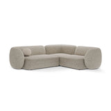 Kate 4-Sitzer Ecksofa, Rechte Seite, aus Strukturierter Stoff in Beige Melange (Puente 06), 252x220 cm von Micadoni – Bild 1