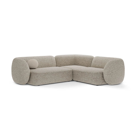 Kate 4-Sitzer Ecksofa, Rechte Seite, aus Strukturierter Stoff in Beige Melange (Puente 06), 252x220 cm von Micadoni – Bild 1