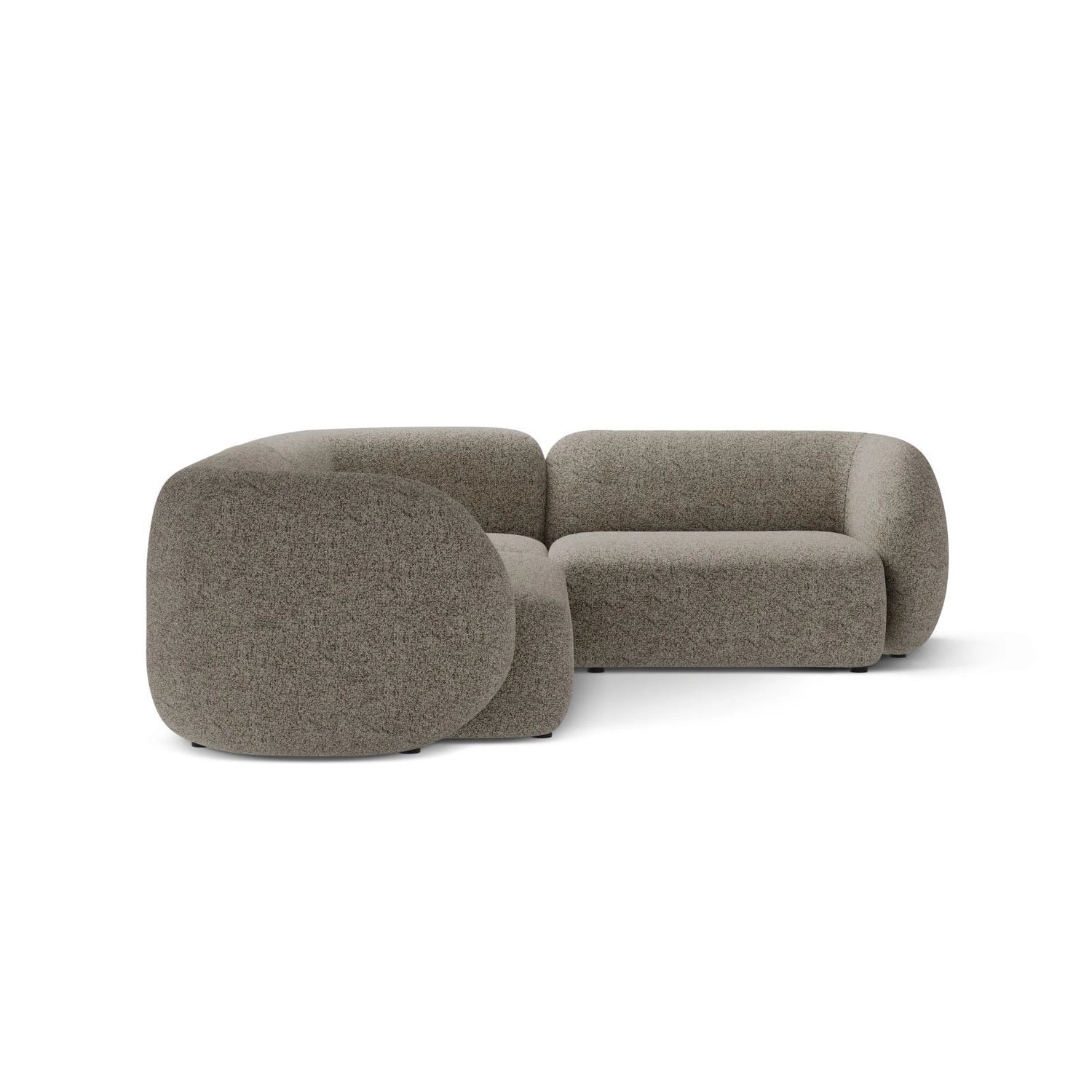 Kate 4-Sitzer Ecksofa, Rechte Seite, aus Strukturierter Stoff in Beige Melange (Puente 06), 252x220 cm von Micadoni – Bild 4