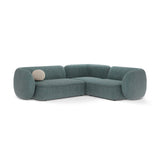 Kate 4-Sitzer Ecksofa, Rechte Seite, aus Strukturierter Stoff in Blue Melange (Puente 73), 252x220 cm von Micadoni – Bild 1