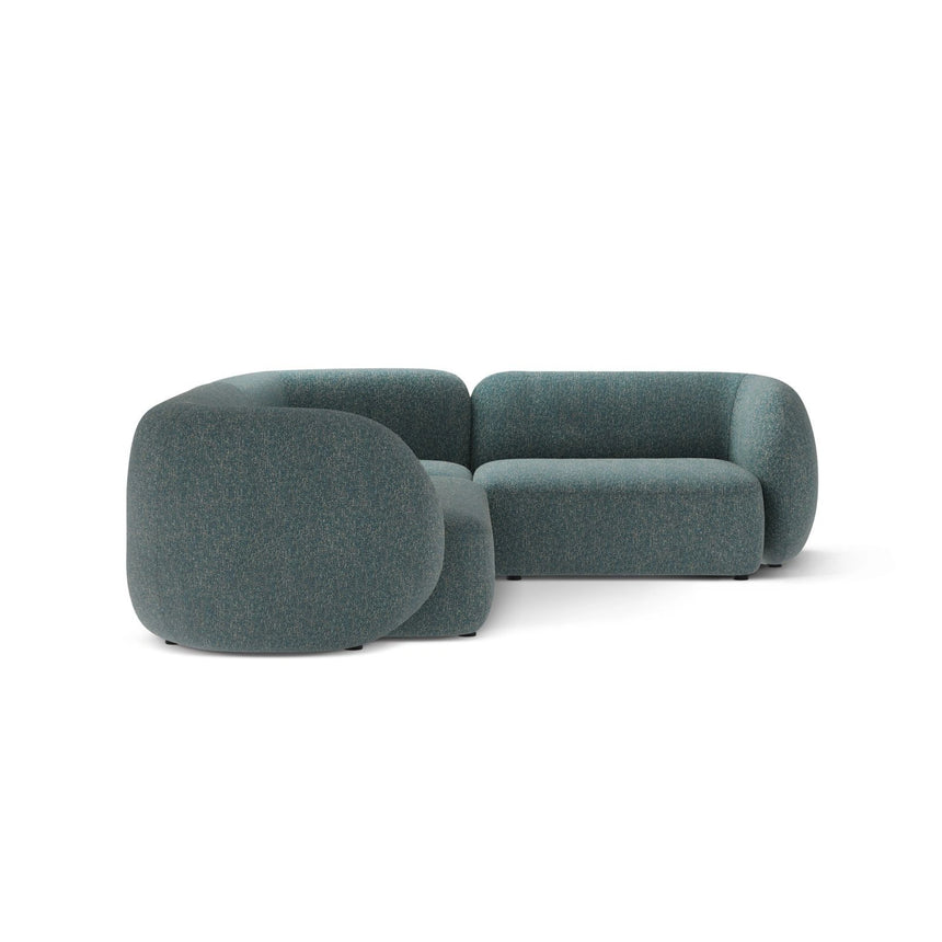 Kate 4-Sitzer Ecksofa, Rechte Seite, aus Strukturierter Stoff in Blue Melange (Puente 73), 252x220 cm von Micadoni – Bild 4
