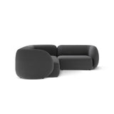 Kate 4-Sitzer Ecksofa, Rechte Seite, aus Strukturierter Stoff in Dark Grey Melange (Puente 94), 252x220 cm von Micadoni – Bild 4