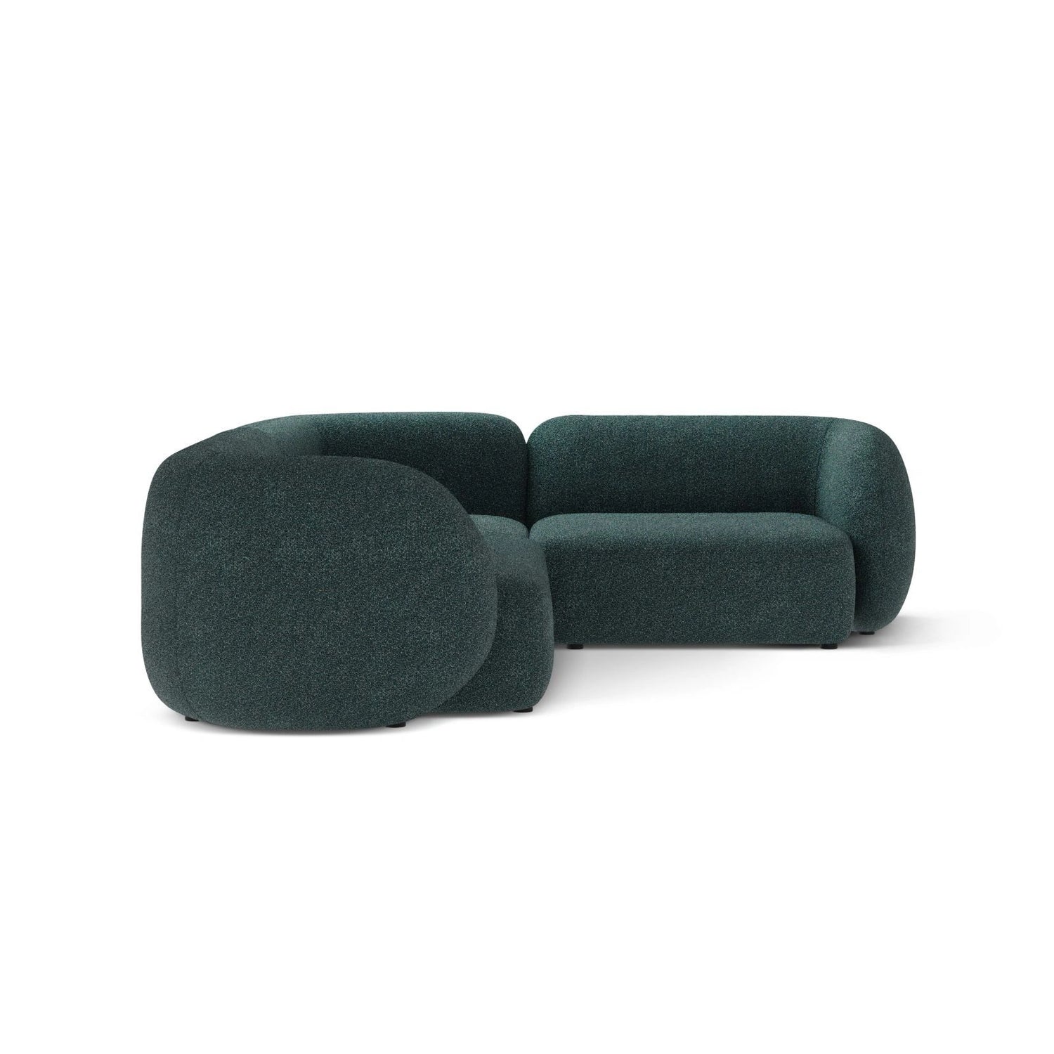 Kate 4-Sitzer Ecksofa, Rechte Seite, aus Strukturierter Stoff in Green Blue Melange (Puente 39), 252x220 cm von Micadoni – Bild 4