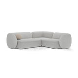 Kate 4-Sitzer Ecksofa, Rechte Seite, aus Strukturierter Stoff in Light Grey Melange (Puente 80), 252x220 cm von Micadoni – Bild 1