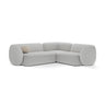 Kate 4-Sitzer Ecksofa, Rechte Seite, aus Strukturierter Stoff in Light Grey Melange (Puente 80), 252x220 cm von Micadoni – Bild 1