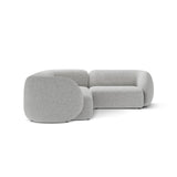 Kate 4-Sitzer Ecksofa, Rechte Seite, aus Strukturierter Stoff in Light Grey Melange (Puente 80), 252x220 cm von Micadoni – Bild 4