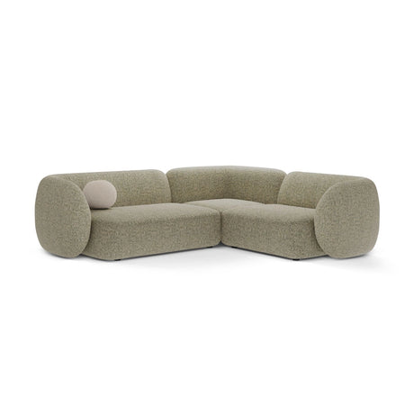 Kate 4-Sitzer Ecksofa, Rechte Seite, aus Strukturierter Stoff in Moss Green Melange (Puente 33), 252x220 cm von Micadoni – Bild 1