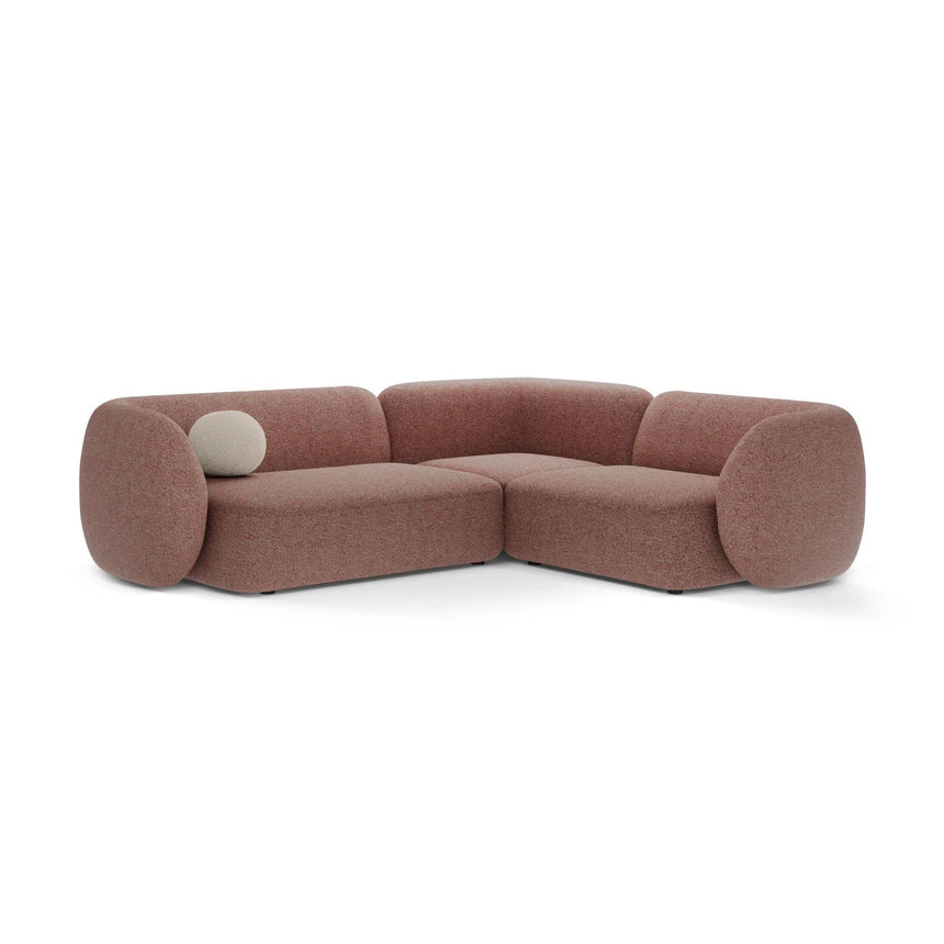 Kate 4-Sitzer Ecksofa, Rechte Seite, aus Strukturierter Stoff in Pink Melange (Puente 68), 252x220 cm von Micadoni – Bild 1
