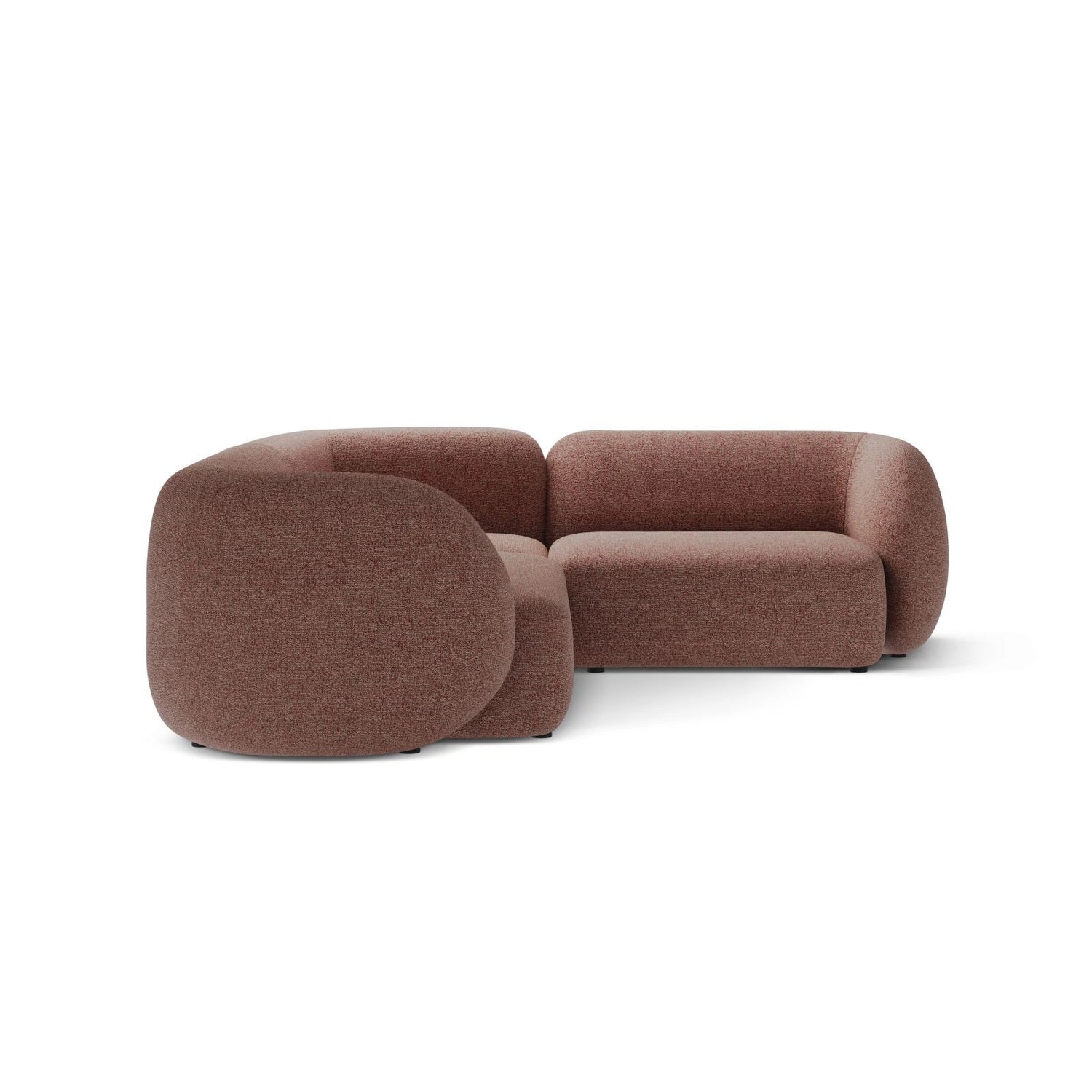 Kate 4-Sitzer Ecksofa, Rechte Seite, aus Strukturierter Stoff in Pink Melange (Puente 68), 252x220 cm von Micadoni – Bild 4