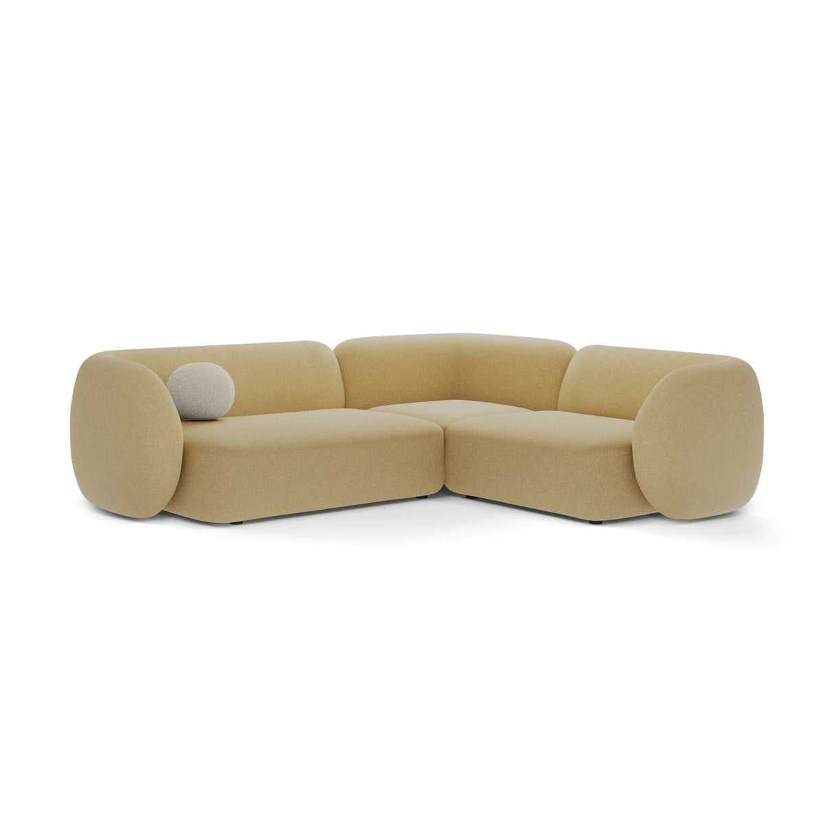 Kate 4-Sitzer Ecksofa, Rechte Seite, aus Strukturierter Stoff in Sunflower Melange (Puente 41), 252x220 cm von Micadoni – Bild 1