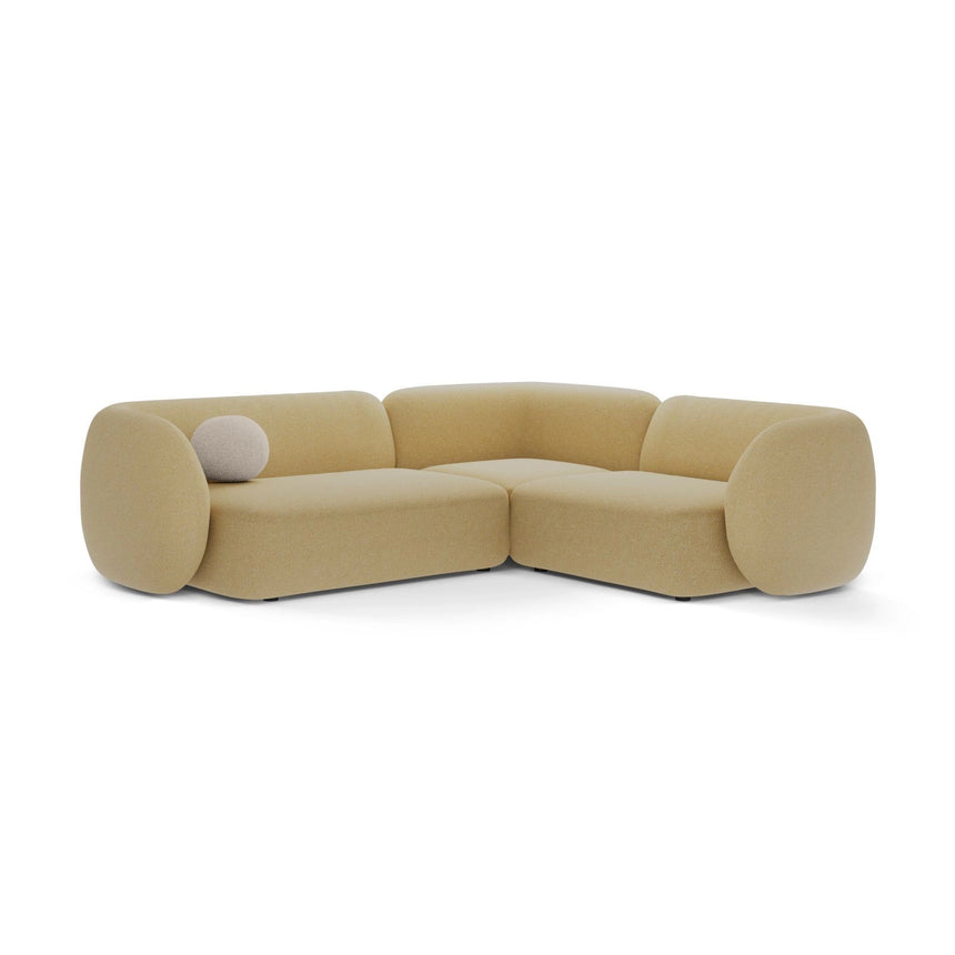Kate 4-Sitzer Ecksofa, Rechte Seite, aus Strukturierter Stoff in Sunflower Melange (Puente 41), 252x220 cm von Micadoni – Bild 1