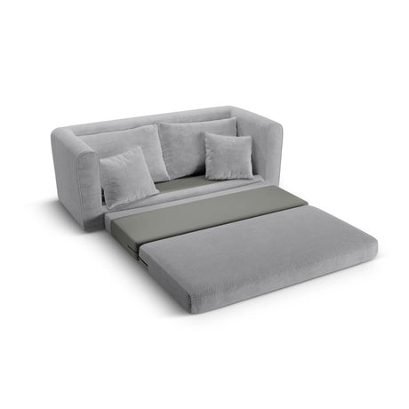 Lido 2-Sitzer Sofa mit Schlaffunktion, ausklappbar, aus Boucle in Grau (CORAL 75), 158x69 cm von Micadoni – Bild 7