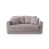 Lido 2-Sitzer Sofa mit Schlaffunktion, ausklappbar, aus Boucle in Warmes Grau (CORAL 50), 158x69 cm von Micadoni – Bild 1