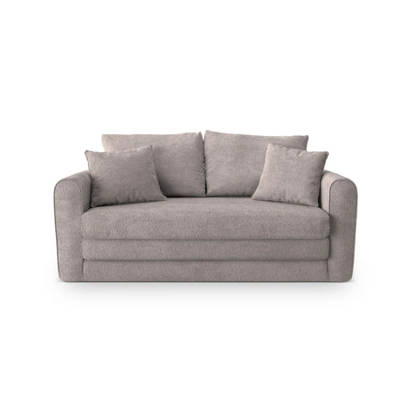 Lido 2-Sitzer Sofa mit Schlaffunktion, ausklappbar, aus Boucle in Warmes Grau (CORAL 50), 158x69 cm von Micadoni – Bild 1