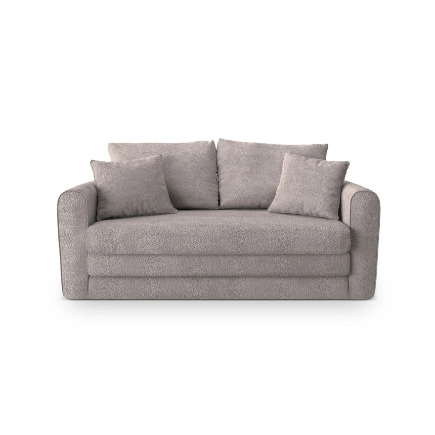 Lido 2-Sitzer Sofa mit Schlaffunktion, ausklappbar, aus Boucle in Warmes Grau (CORAL 50), 158x69 cm von Micadoni – Bild 1
