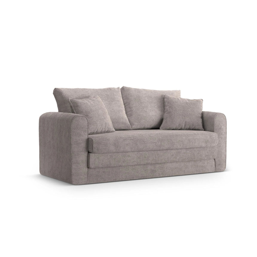 Lido 2-Sitzer Sofa mit Schlaffunktion, ausklappbar, aus Boucle in Warmes Grau (CORAL 50), 158x69 cm von Micadoni – Bild 4