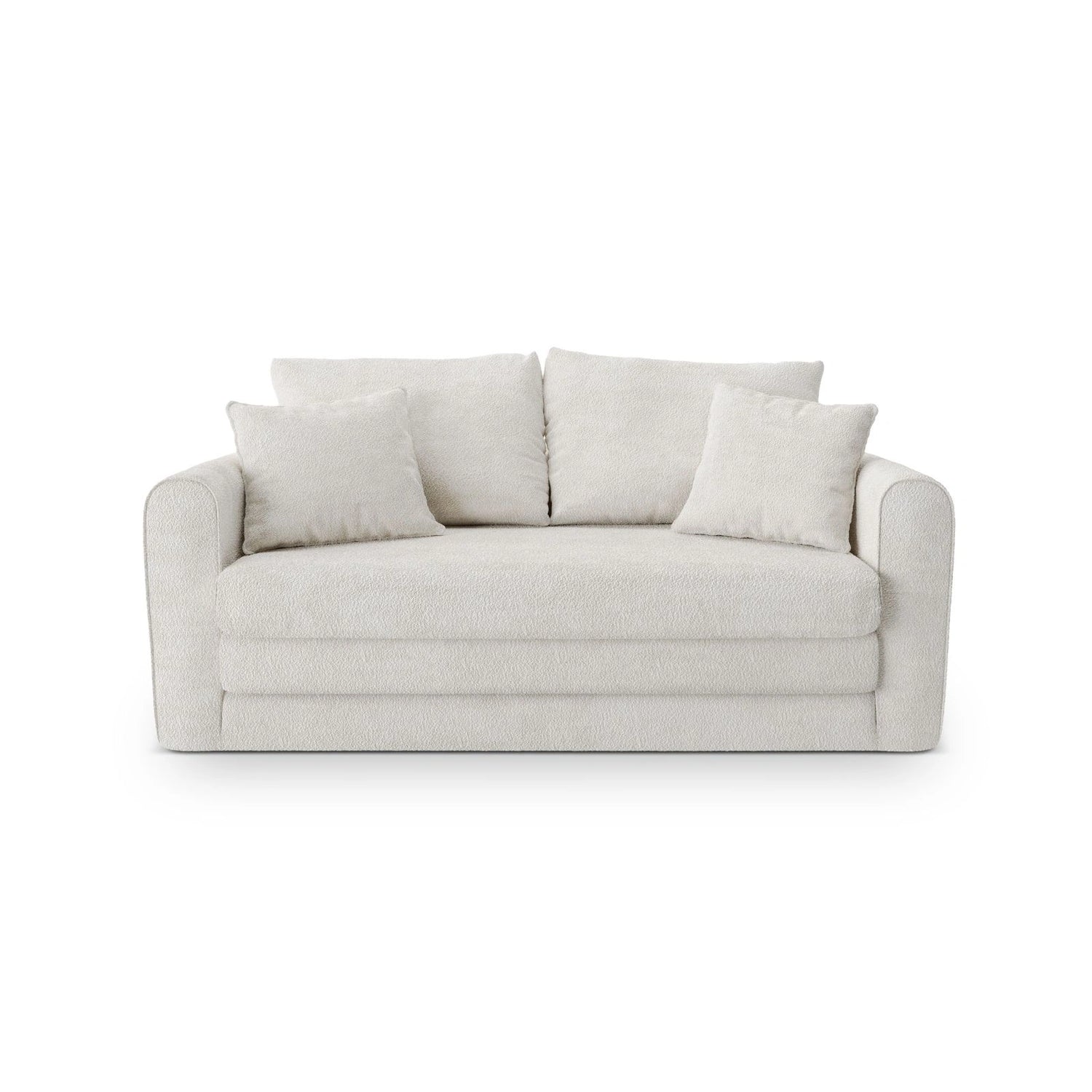 Lido 2-Sitzer Sofa mit Schlaffunktion, ausklappbar, aus Boucle oder Strukturstoff, 158x69 cm von Micadoni – Bild 1