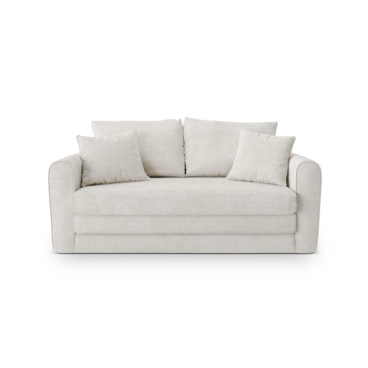 Lido 2-Sitzer Sofa mit Schlaffunktion, ausklappbar, aus Boucle oder Strukturstoff, 158x69 cm von Micadoni – Bild 1