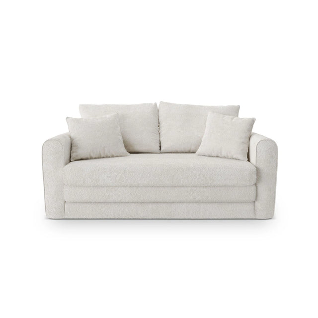 Lido 2-Sitzer Sofa mit Schlaffunktion, ausklappbar, aus Boucle oder Strukturstoff, 158x69 cm von Micadoni – Bild 1