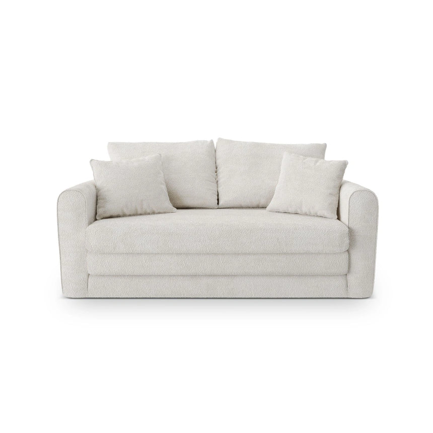Lido 2-Sitzer Sofa mit Schlaffunktion, ausklappbar, aus Boucle oder Strukturstoff, 158x69 cm von Micadoni – Bild 1