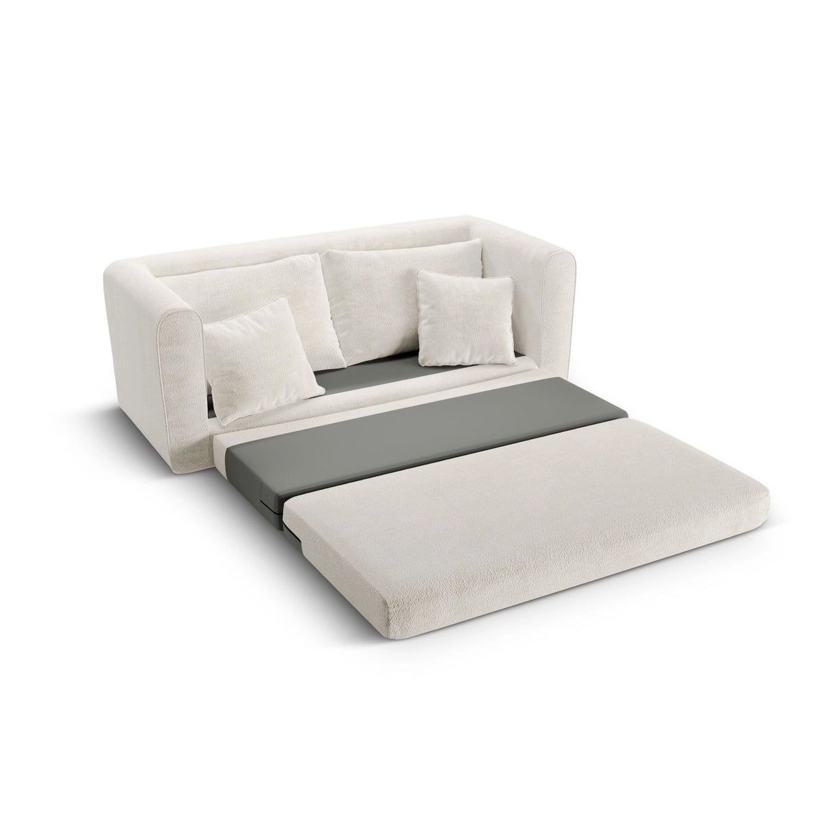 Lido 2-Sitzer Sofa mit Schlaffunktion, ausklappbar, aus Boucle oder Strukturstoff, 158x69 cm von Micadoni – Bild 7