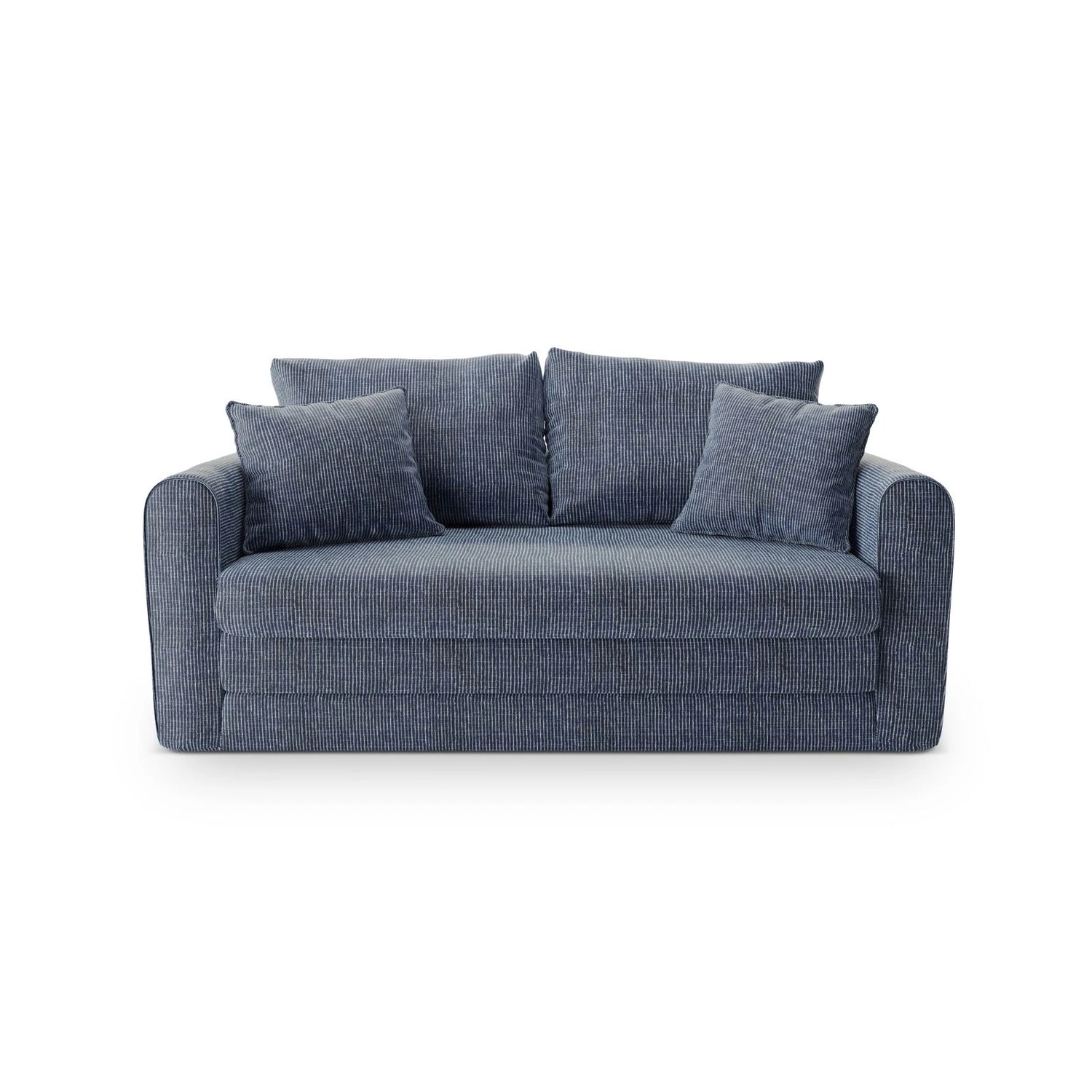 Lido 2-Sitzer Sofa mit Schlaffunktion, ausklappbar, aus Strukturierter Stoff in Blaue melange (Baltimore Marine), 158x69 cm von Micadoni – Bild 1