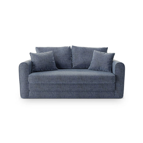 Lido 2-Sitzer Sofa mit Schlaffunktion, ausklappbar, aus Strukturierter Stoff in Blaue melange (Baltimore Marine), 158x69 cm von Micadoni – Bild 1