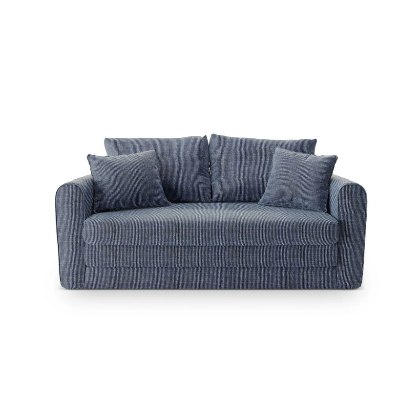 Lido 2-Sitzer Sofa mit Schlaffunktion, ausklappbar, aus Strukturierter Stoff in Blaue melange (Baltimore Marine), 158x69 cm von Micadoni – Bild 1
