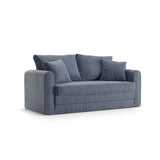 Lido 2-Sitzer Sofa mit Schlaffunktion, ausklappbar, aus Strukturierter Stoff in Blaue melange (Baltimore Marine), 158x69 cm von Micadoni – Bild 4