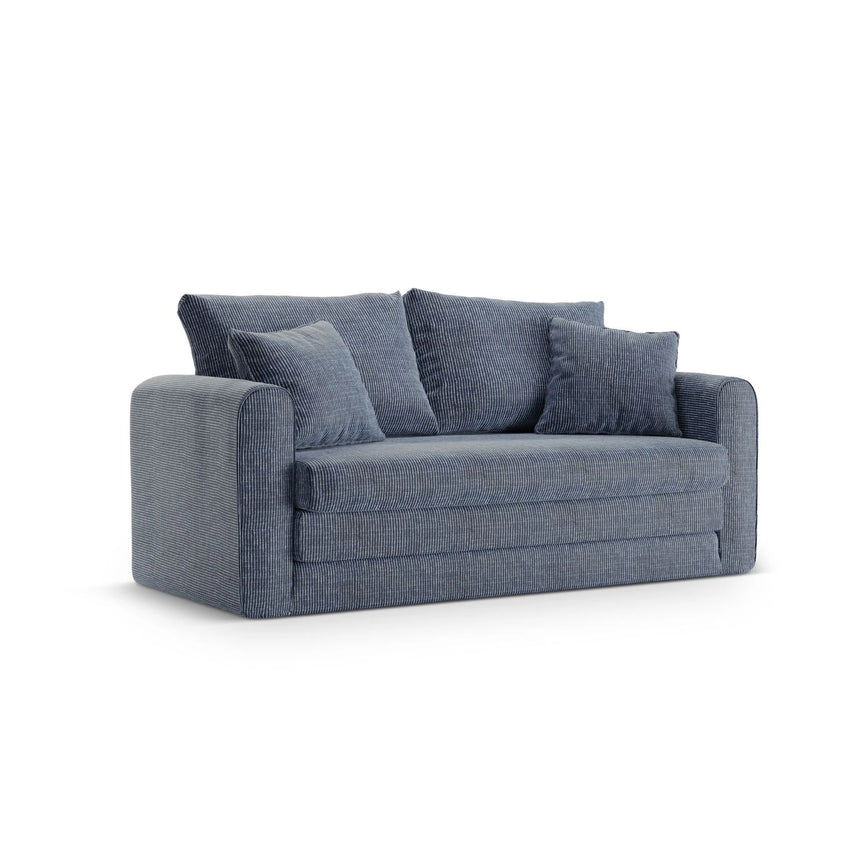 Lido 2-Sitzer Sofa mit Schlaffunktion, ausklappbar, aus Strukturierter Stoff in Blaue melange (Baltimore Marine), 158x69 cm von Micadoni – Bild 4