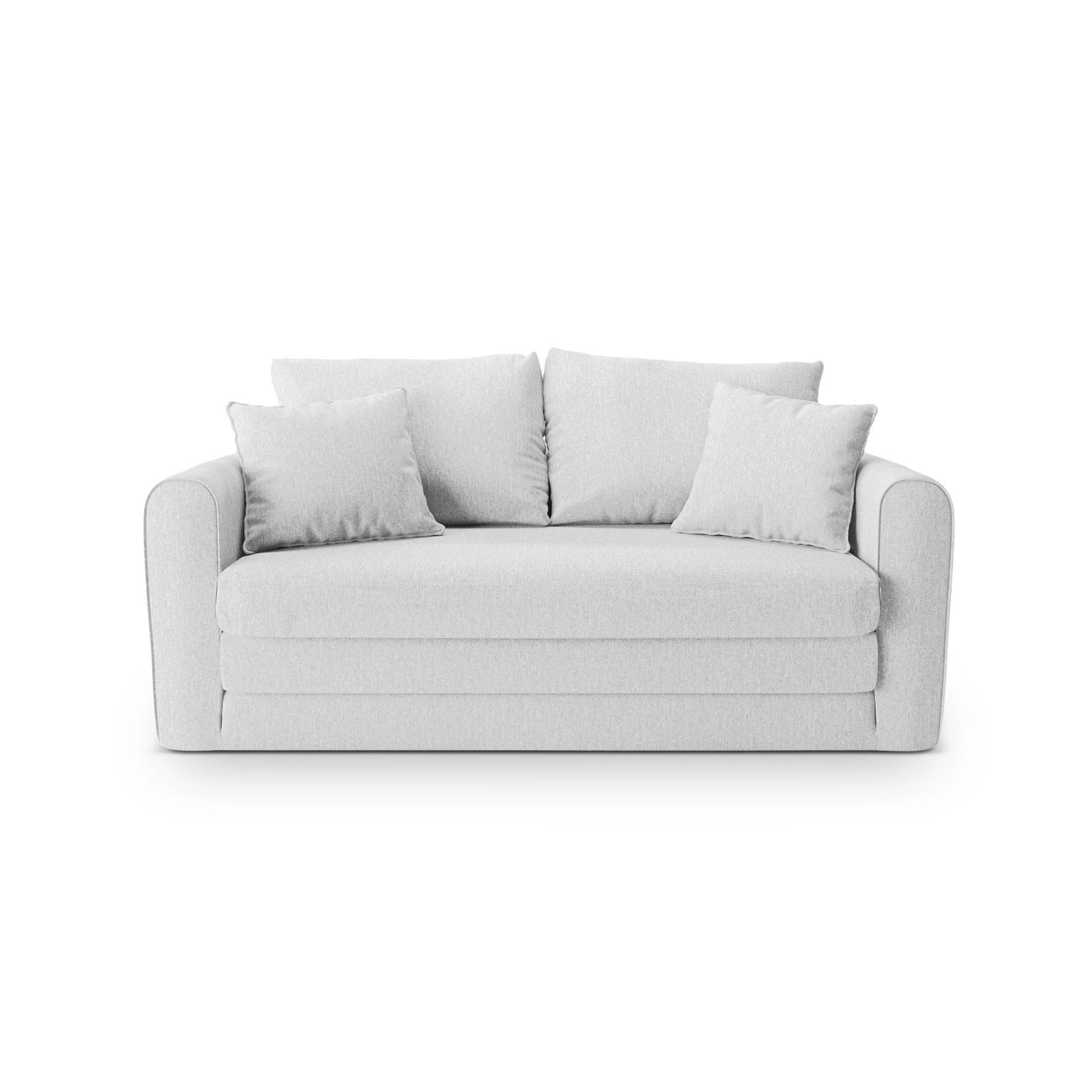 Lido 2-Sitzer Sofa mit Schlaffunktion, ausklappbar, aus Strukturierter Stoff in Cold Light Grey (Solid 80), 158x69 cm von Micadoni – Bild 1