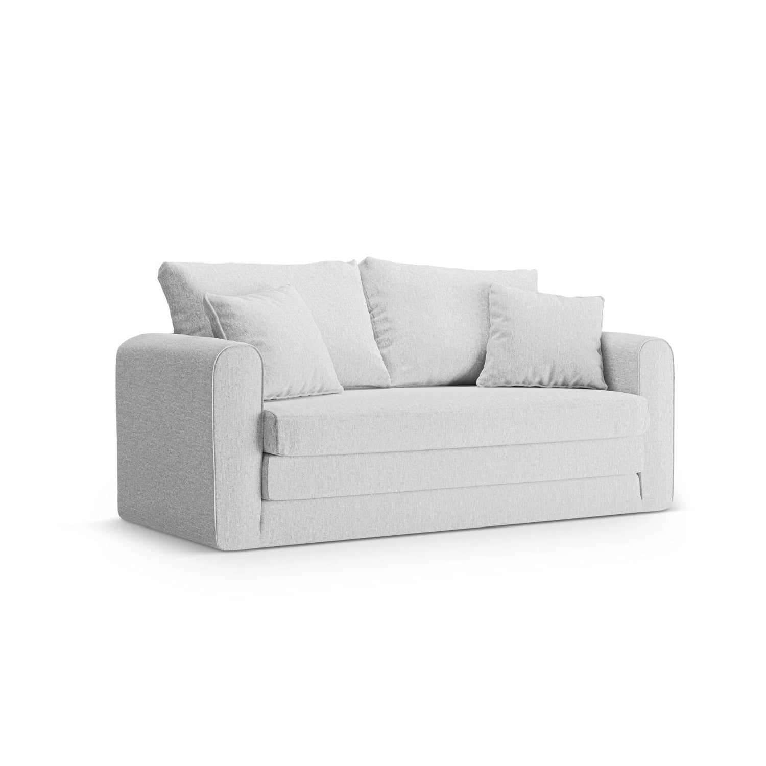 Lido 2-Sitzer Sofa mit Schlaffunktion, ausklappbar, aus Strukturierter Stoff in Cold Light Grey (Solid 80), 158x69 cm von Micadoni – Bild 4