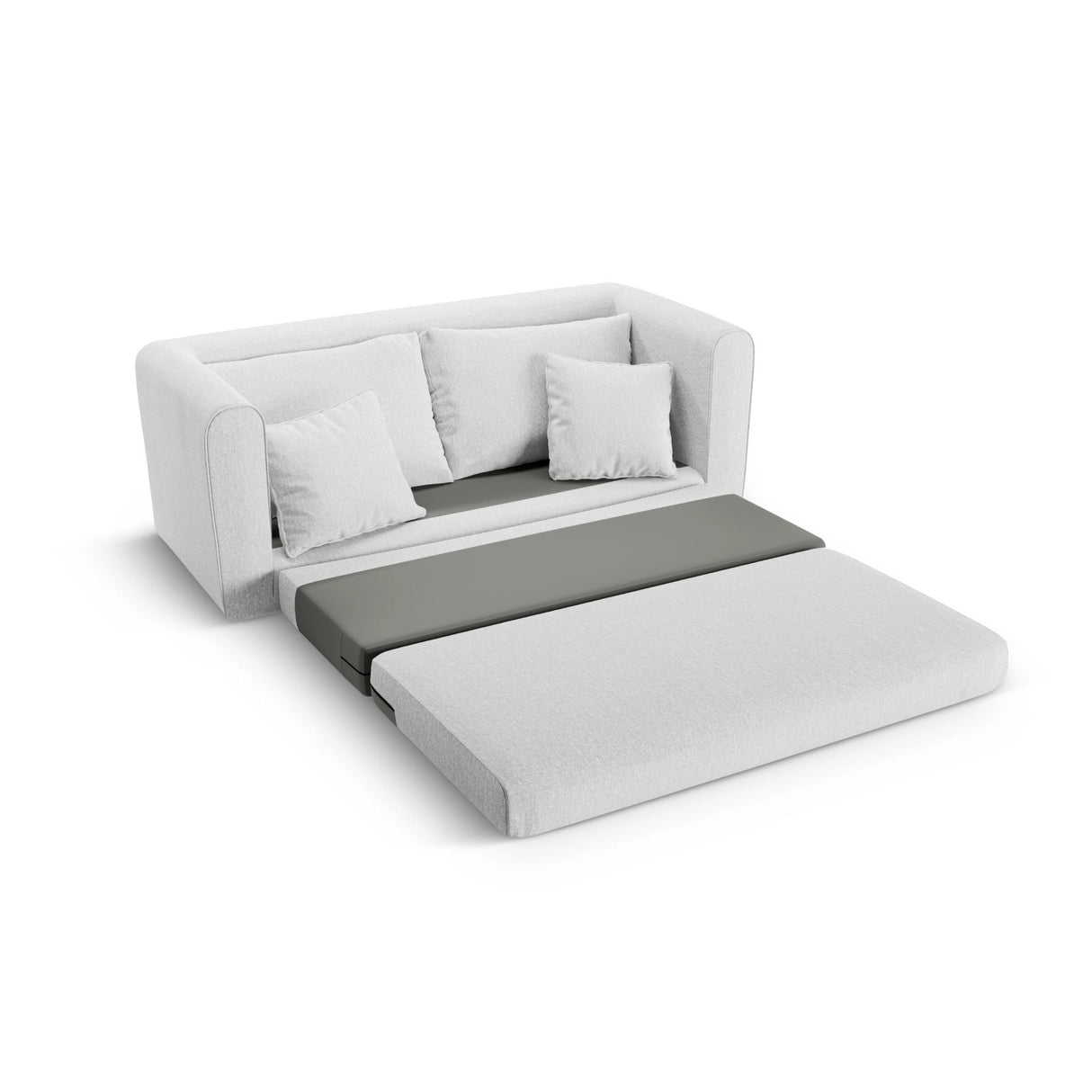 Lido 2-Sitzer Sofa mit Schlaffunktion, ausklappbar, aus Strukturierter Stoff in Cold Light Grey (Solid 80), 158x69 cm von Micadoni – Bild 7