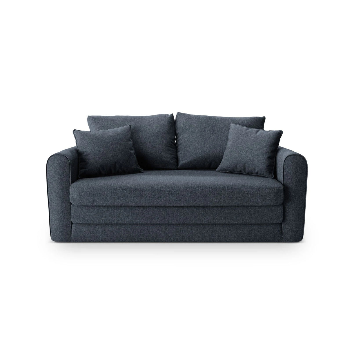Lido 2-Sitzer Sofa mit Schlaffunktion, ausklappbar, aus Strukturierter Stoff in Dunkelblau (Solid 79), 158x69 cm von Micadoni – Bild 1