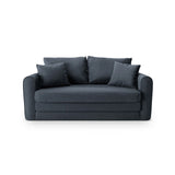 Lido 2-Sitzer Sofa mit Schlaffunktion, ausklappbar, aus Strukturierter Stoff in Dunkelblau (Solid 79), 158x69 cm von Micadoni – Bild 1