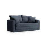 Lido 2-Sitzer Sofa mit Schlaffunktion, ausklappbar, aus Strukturierter Stoff in Dunkelblau (Solid 79), 158x69 cm von Micadoni – Bild 4