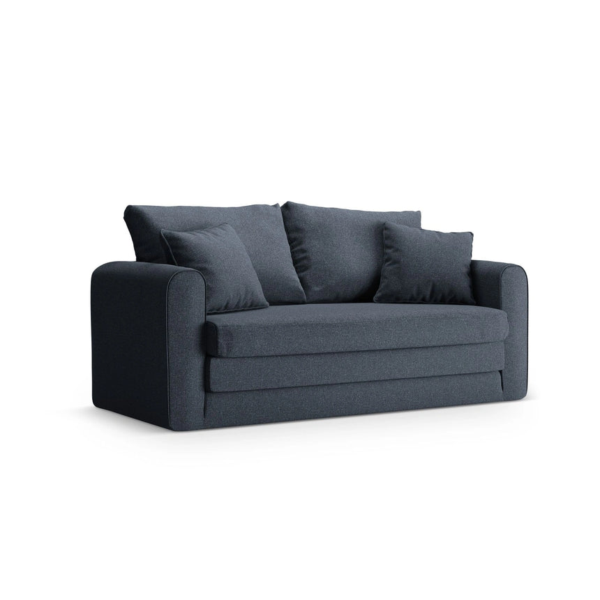 Lido 2-Sitzer Sofa mit Schlaffunktion, ausklappbar, aus Strukturierter Stoff in Dunkelblau (Solid 79), 158x69 cm von Micadoni – Bild 4
