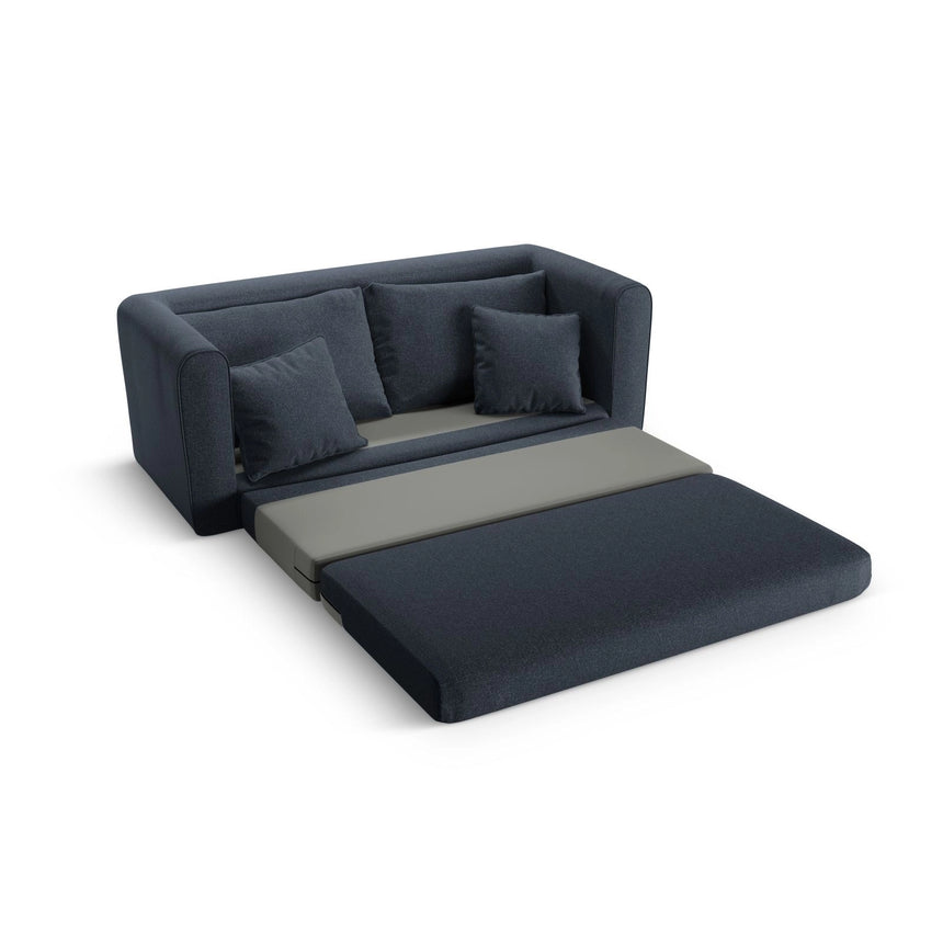 Lido 2-Sitzer Sofa mit Schlaffunktion, ausklappbar, aus Strukturierter Stoff in Dunkelblau (Solid 79), 158x69 cm von Micadoni – Bild 7