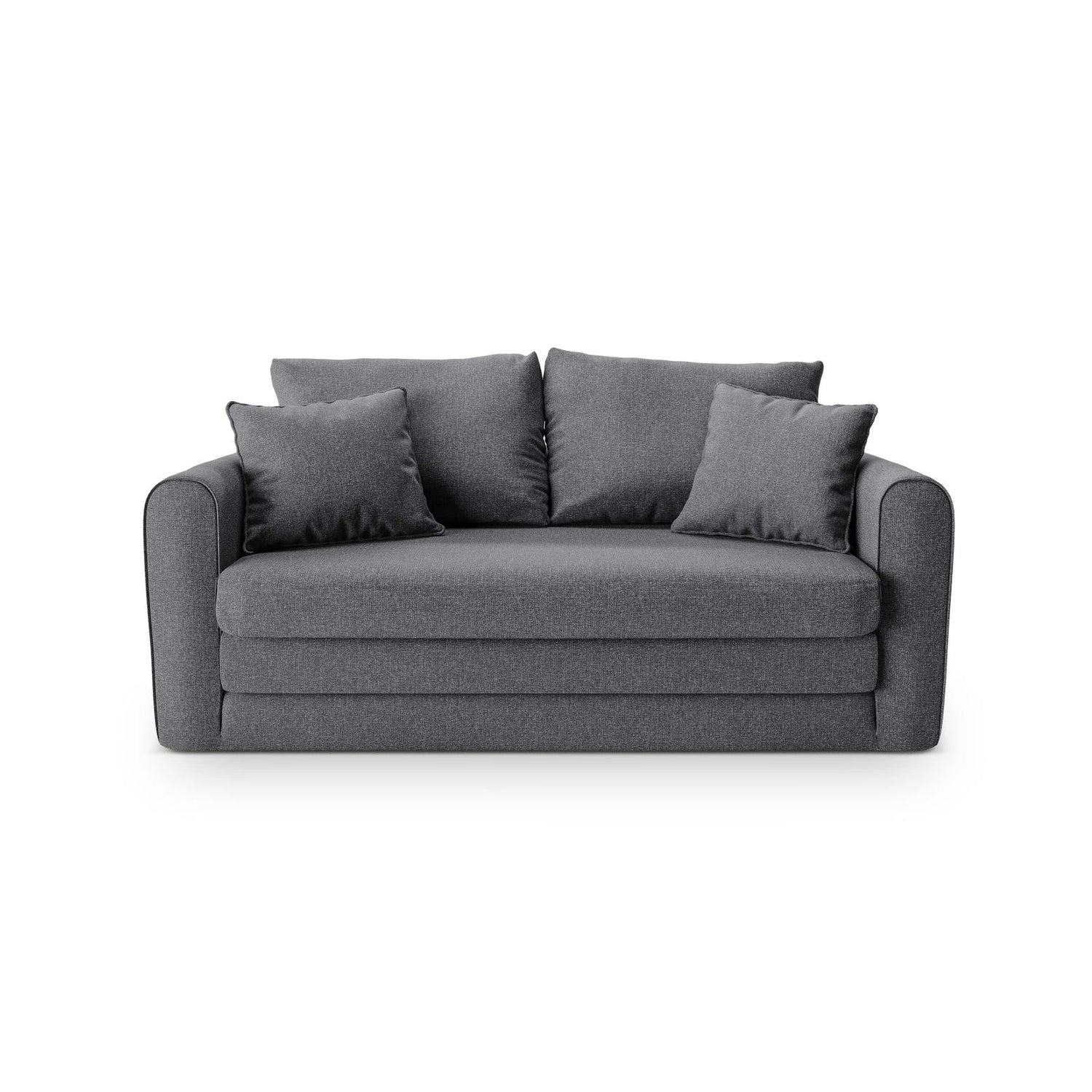 Lido 2-Sitzer Sofa mit Schlaffunktion, ausklappbar, aus Strukturierter Stoff in Dunkelgrau (Solid 99), 158x69 cm von Micadoni – Bild 1