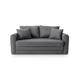 Lido 2-Sitzer Sofa mit Schlaffunktion, ausklappbar, aus Strukturierter Stoff in Dunkelgrau (Solid 99), 158x69 cm von Micadoni – Bild 1