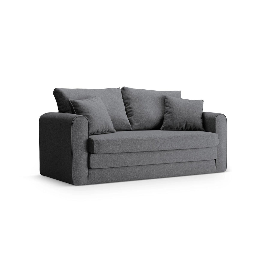 Lido 2-Sitzer Sofa mit Schlaffunktion, ausklappbar, aus Strukturierter Stoff in Dunkelgrau (Solid 99), 158x69 cm von Micadoni – Bild 4
