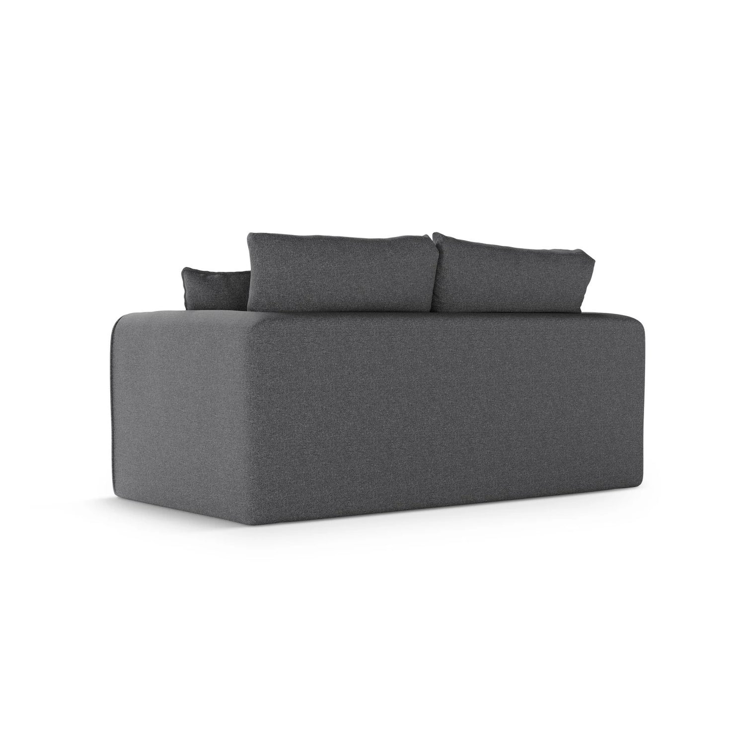 Lido 2-Sitzer Sofa mit Schlaffunktion, ausklappbar, aus Strukturierter Stoff in Dunkelgrau (Solid 99), 158x69 cm von Micadoni – Bild 5