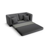 Lido 2-Sitzer Sofa mit Schlaffunktion, ausklappbar, aus Strukturierter Stoff in Dunkelgrau (Solid 99), 158x69 cm von Micadoni – Bild 7