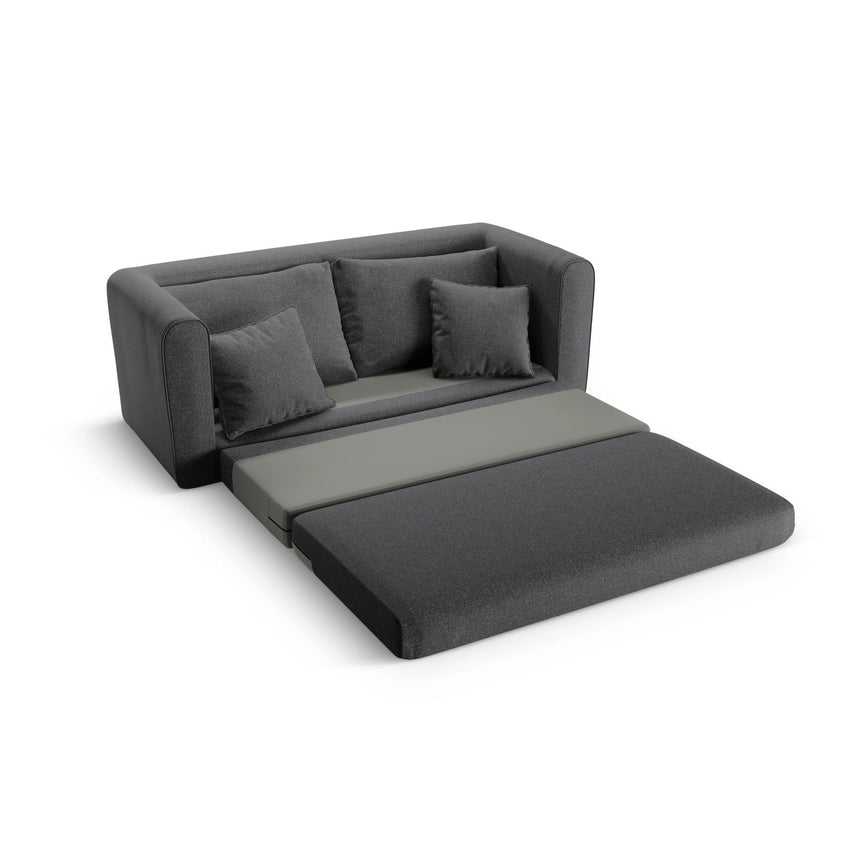 Lido 2-Sitzer Sofa mit Schlaffunktion, ausklappbar, aus Strukturierter Stoff in Dunkelgrau (Solid 99), 158x69 cm von Micadoni – Bild 7