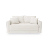 Lido 2-Sitzer Sofa mit Schlaffunktion, ausklappbar, aus Strukturierter Stoff in Elfenbein (Solid 03), 158x69 cm von Micadoni – Bild 1