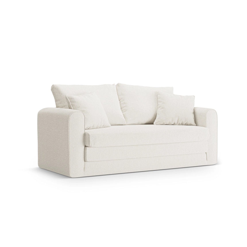 Lido 2-Sitzer Sofa mit Schlaffunktion, ausklappbar, aus Strukturierter Stoff in Elfenbein (Solid 03), 158x69 cm von Micadoni – Bild 4