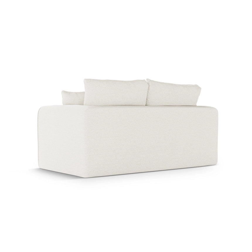 Lido 2-Sitzer Sofa mit Schlaffunktion, ausklappbar, aus Strukturierter Stoff in Elfenbein (Solid 03), 158x69 cm von Micadoni – Bild 5