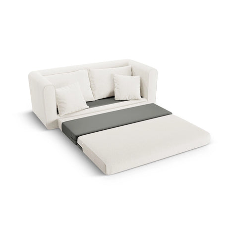 Lido 2-Sitzer Sofa mit Schlaffunktion, ausklappbar, aus Strukturierter Stoff in Elfenbein (Solid 03), 158x69 cm von Micadoni – Bild 7
